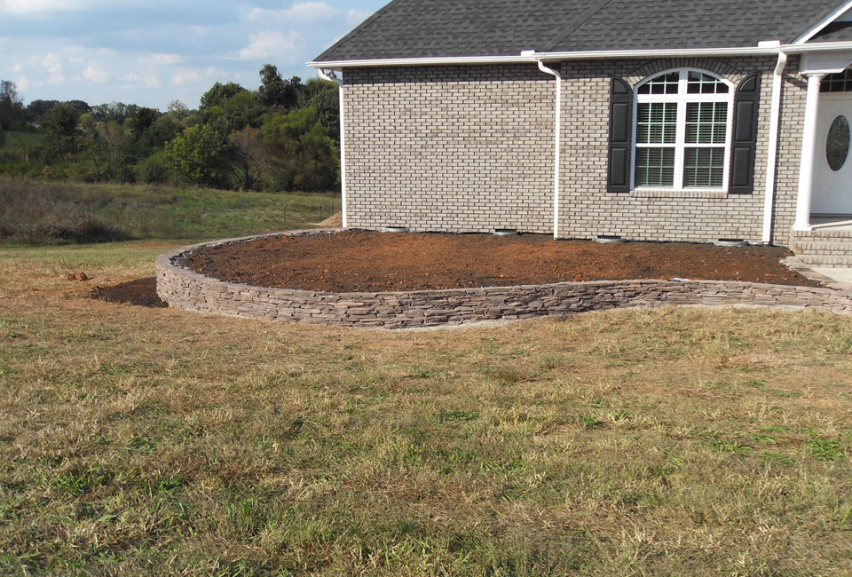 'Colonial Lilac' PA Fieldstone Mortared Retaining Wall / Foundation Bed w/ Topsoil, tilled & ready for Planting